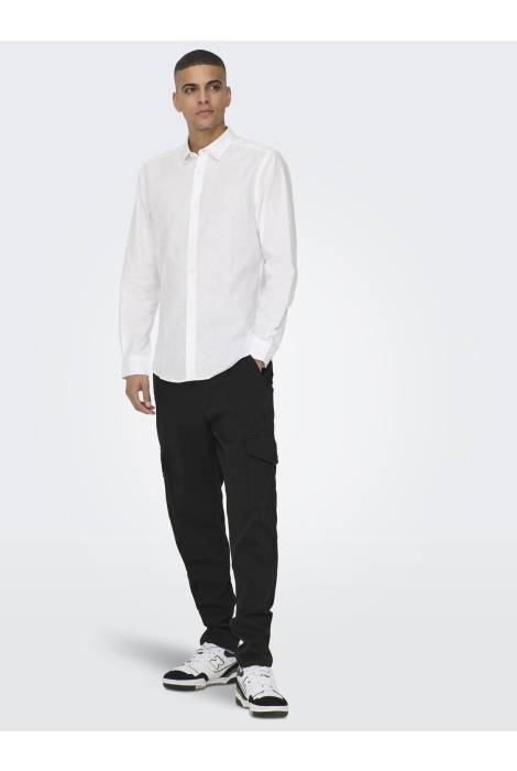 Only & Sons onscaiden ls solid linen shirt noos